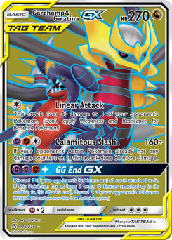 Garchomp & Giratina-GX z edície Unified Minds, karta č.228