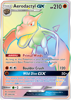 Aerodactyl-GX z edície Unified Minds, karta č.244