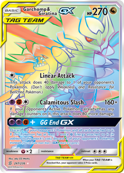 Garchomp & Giratina-GX z edície Unified Minds, karta č.247