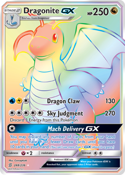 Dragonite-GX z edície Unified Minds, karta č.248