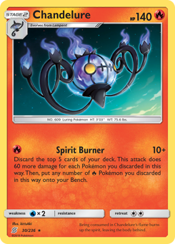 Chandelure z edície Unified Minds, karta č.30