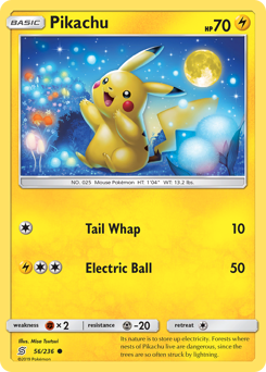 Pikachu z edície Unified Minds, karta č.56