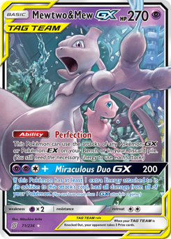 Mewtwo & Mew-GX z edície Unified Minds, karta č.71