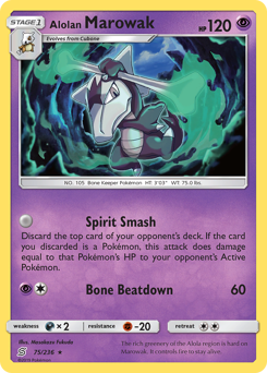 Alolan Marowak z edície Unified Minds, karta č.75