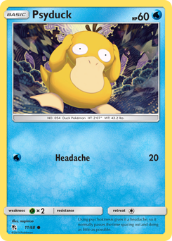Psyduck z edície Hidden Fates, karta č.11
