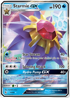 Starmie-GX z edície Hidden Fates, karta č.14