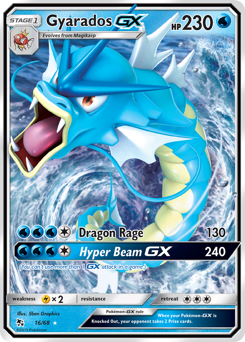 Gyarados-GX z edície Hidden Fates, karta č.16