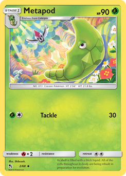 Metapod z edície Hidden Fates, karta č.2