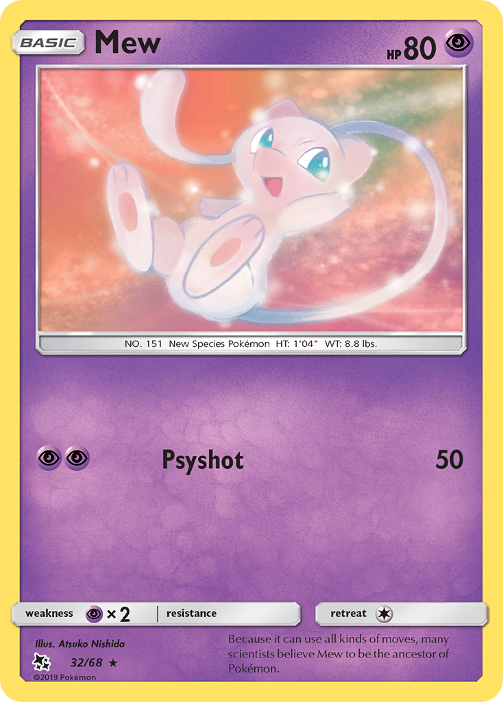 Mew z edície Hidden Fates, karta č.32