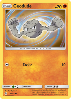 Geodude z edície Hidden Fates, karta č.33