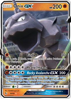 Onix-GX z edície Hidden Fates, karta č.36