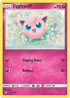 Jigglypuff z edície Hidden Fates, karta č.41