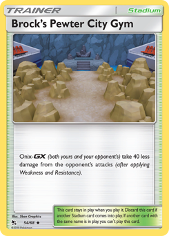 Brock's Pewter City Gym z edície Hidden Fates, karta č.54