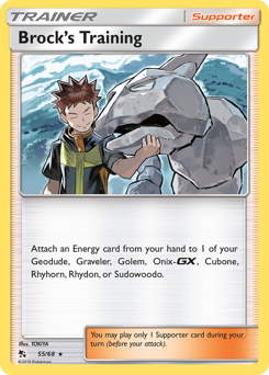 Brock's Training z edície Hidden Fates, karta č.55