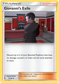 Giovanni's Exile z edície Hidden Fates, karta č.57