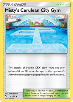 Misty's Cerulean City Gym z edície Hidden Fates, karta č.61