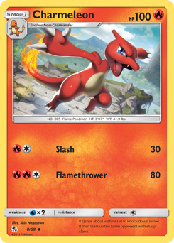 Charmeleon z edície Hidden Fates, karta č.8