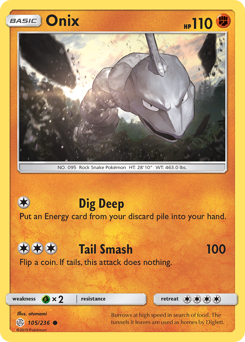 Onix z edície Cosmic Eclipse, karta č.105