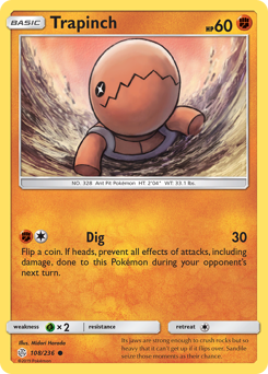 Trapinch z edície Cosmic Eclipse, karta č.108