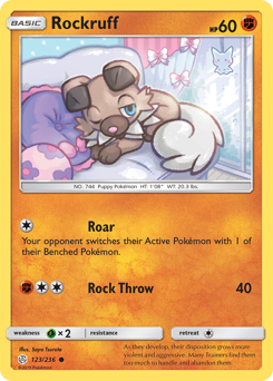 Rockruff z edície Cosmic Eclipse, karta č.123