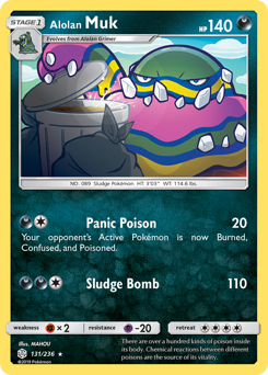 Alolan Muk z edície Cosmic Eclipse, karta č.131