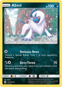 Absol z edície Cosmic Eclipse, karta č.133