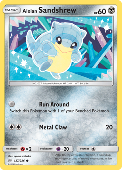 Alolan Sandshrew z edície Cosmic Eclipse, karta č.137
