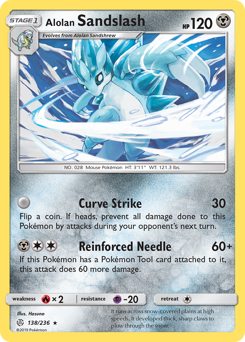 Alolan Sandslash z edície Cosmic Eclipse, karta č.138