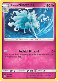 Alolan Ninetales z edície Cosmic Eclipse, karta č.145