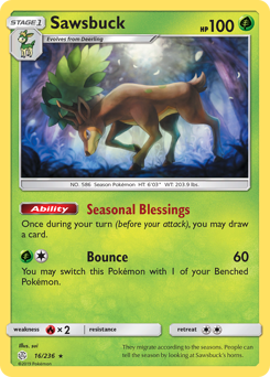 Sawsbuck z edície Cosmic Eclipse, karta č.16