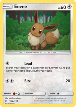 Eevee z edície Cosmic Eclipse, karta č.166