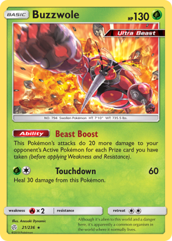 Buzzwole z edície Cosmic Eclipse, karta č.21