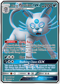 Alolan Persian-GX z edície Cosmic Eclipse, karta č.219