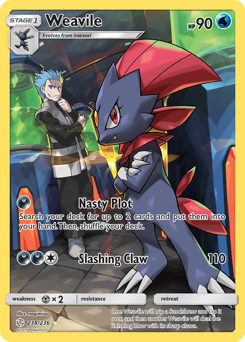 Weavile z edície Cosmic Eclipse, karta č.238