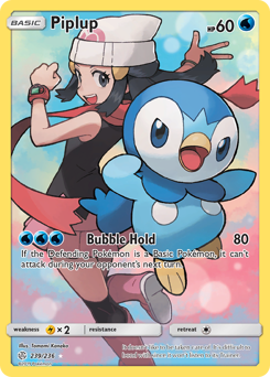 Piplup z edície Cosmic Eclipse, karta č.239