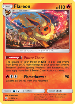 Flareon z edície Cosmic Eclipse, karta č.25