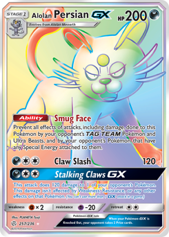 Alolan Persian-GX z edície Cosmic Eclipse, karta č.257