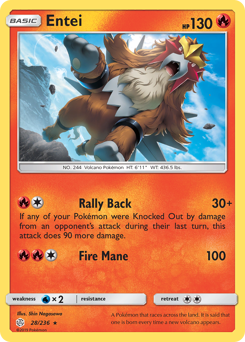 Entei z edície Cosmic Eclipse, karta č.28