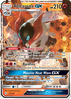 Volcarona-GX z edície Cosmic Eclipse, karta č.35