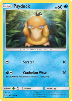 Psyduck z edície Cosmic Eclipse, karta č.40