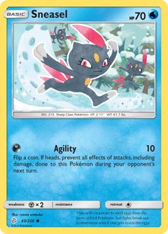 Sneasel z edície Cosmic Eclipse, karta č.43