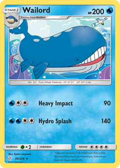 Wailord z edície Cosmic Eclipse, karta č.46
