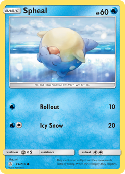Spheal z edície Cosmic Eclipse, karta č.49