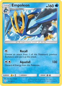 Empoleon z edície Cosmic Eclipse, karta č.56