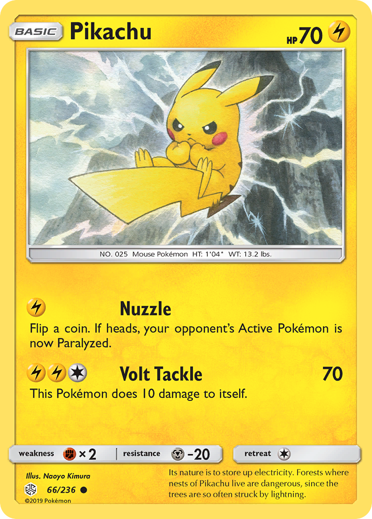 Pikachu z edície Cosmic Eclipse, karta č.66