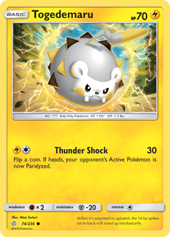 Togedemaru z edície Cosmic Eclipse, karta č.74