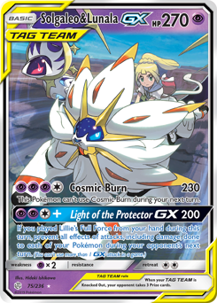 Solgaleo & Lunala-GX z edície Cosmic Eclipse, karta č.75