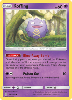 Koffing z edície Cosmic Eclipse, karta č.76
