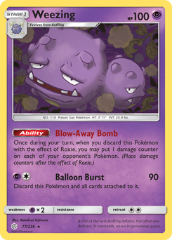 Weezing z edície Cosmic Eclipse, karta č.77