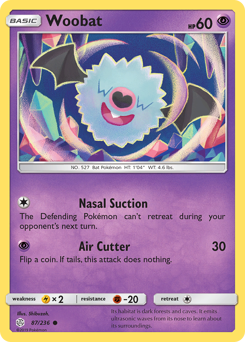 Woobat z edície Cosmic Eclipse, karta č.87